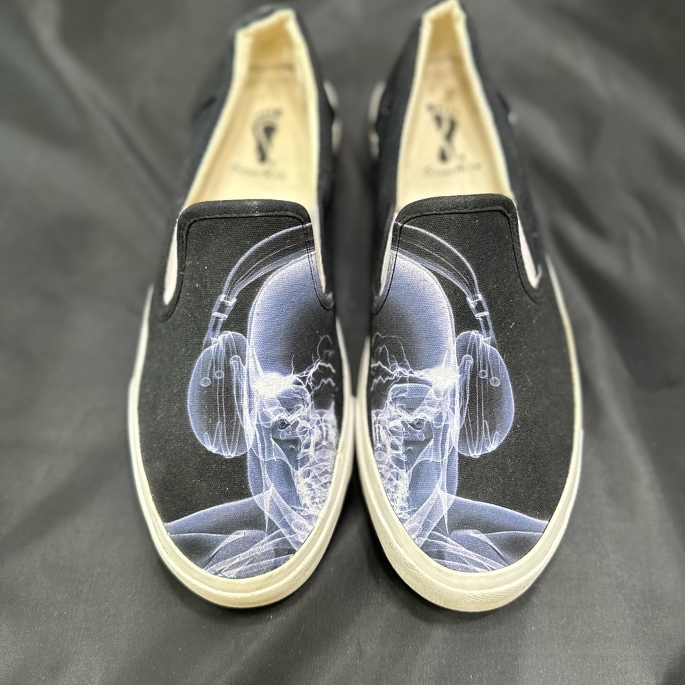 Custom Slide On Shoes - Skelton DJ